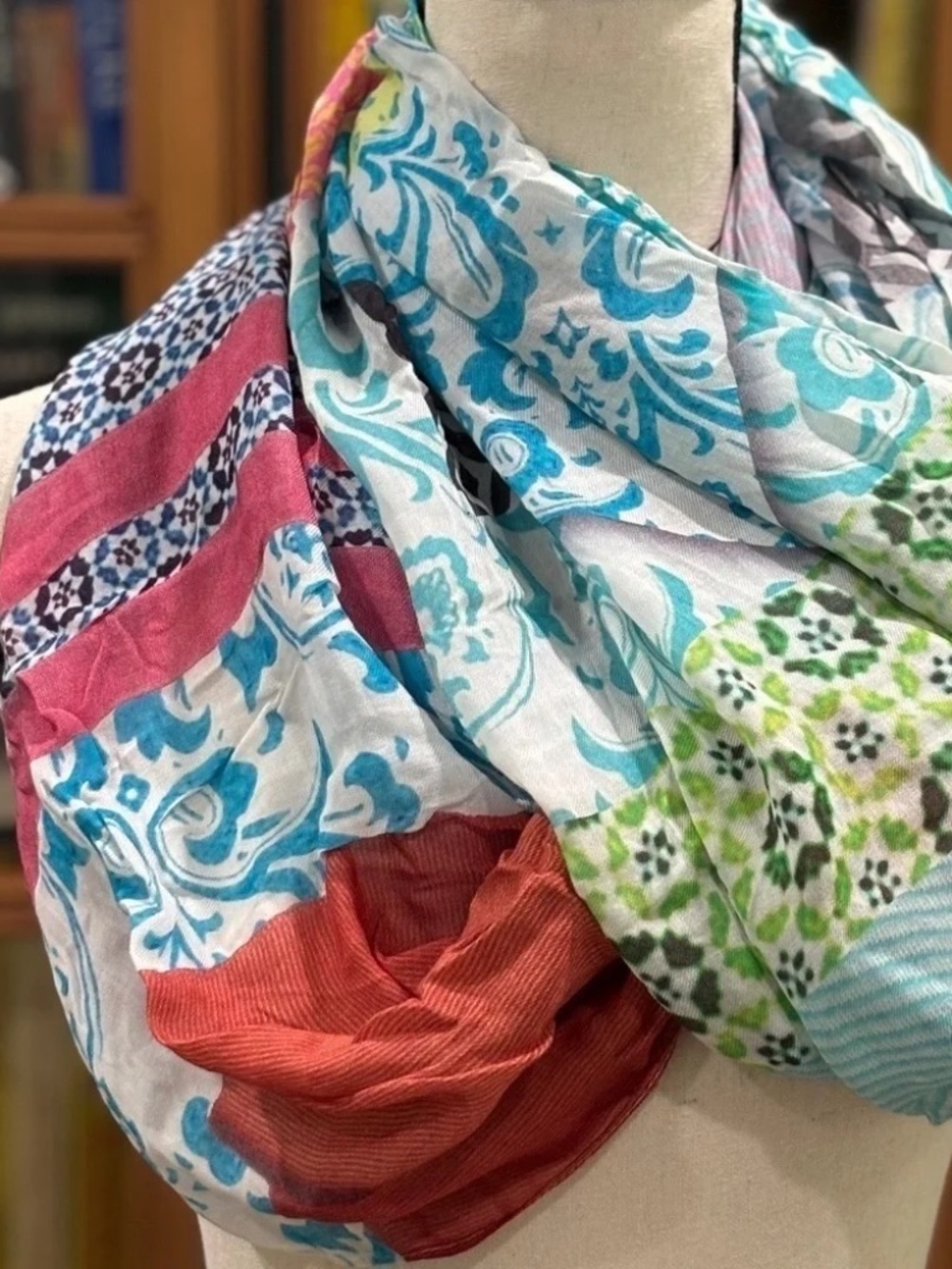 Anthropologie Susannagh Grogan Primavera Patchwork Loop Scarf